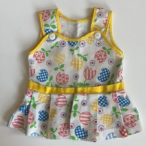 Vintage 60s 70s floral waffle fabric summer dress